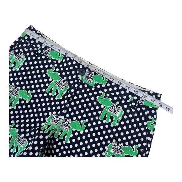 Crown & Ivy Green Elefant-Navy Polka Dot Print Chino Short Women SZ 12 Classic - Picture 4 of 11
